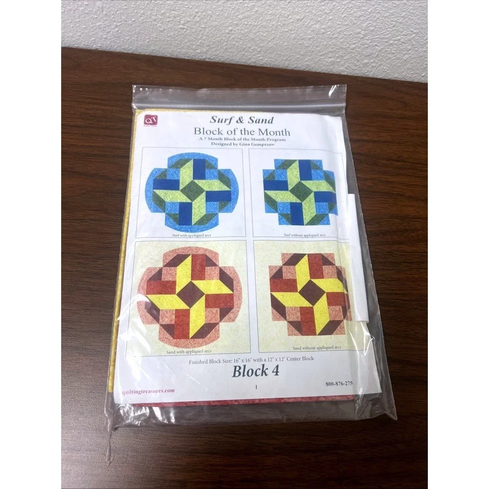 Block Of The Month Surf & Sand Quilting Treasures  Block 4 Of 7 BOM 16x16 Square